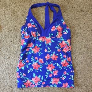 Lands End V-neck Halter Tankini Top